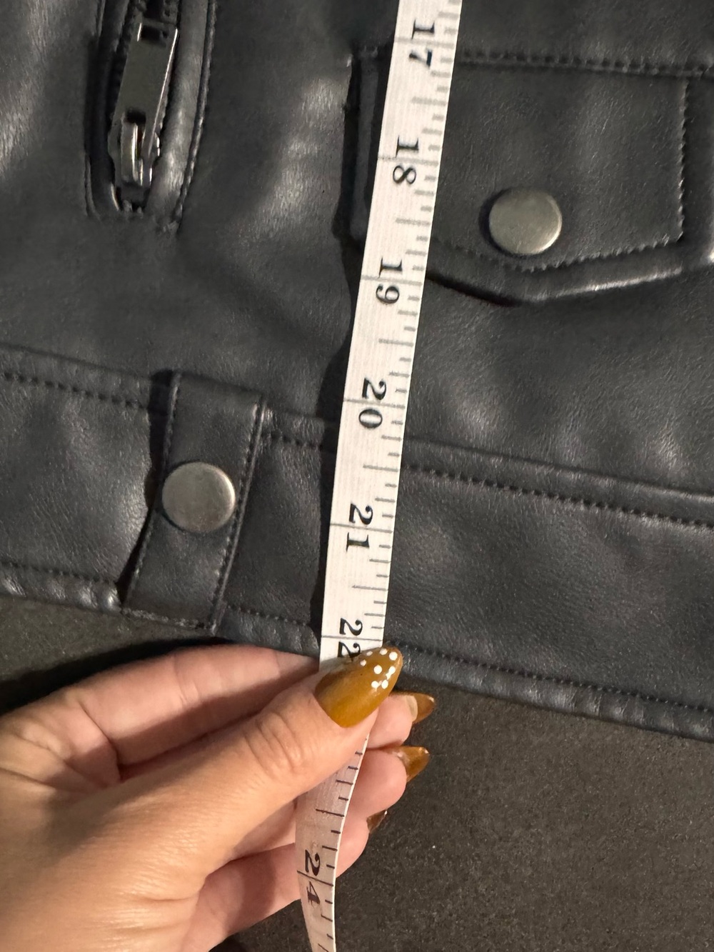 7 For All Mankind Black faux Leather Moto Jacket - Picture 5 of 7